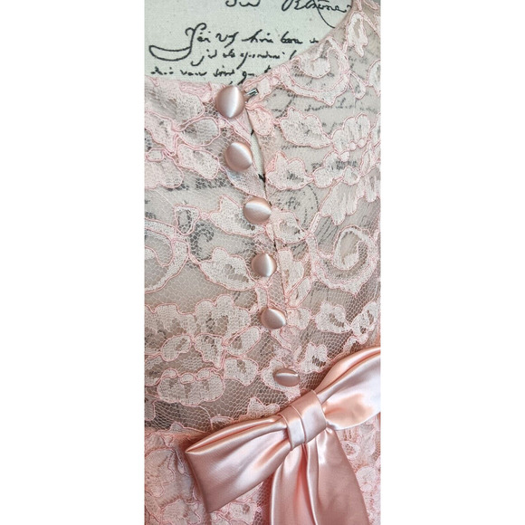 Vintage Emma Domb Pink Lace Dress Size 11/12, Union Made, Mod, Mad Men, Spring - Picture 5 of 8
